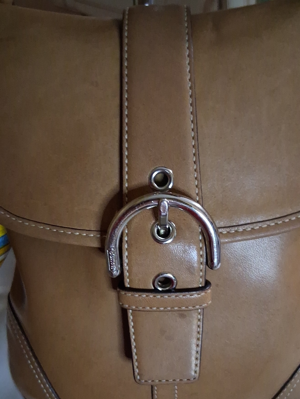 Coach Soho Camel Tan Leather Y2K Era with Buckle Strap ,Silver Hardware,COA INC. - Picture 8 of 13